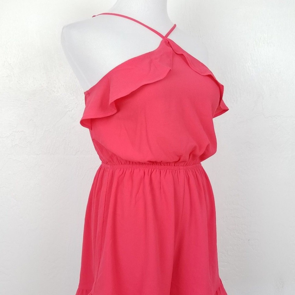 Monteau Size Large Romper Woman's Red Festival